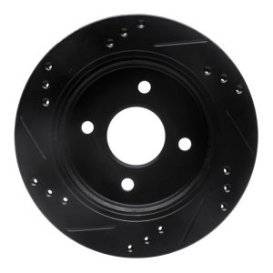 Ford Contour Brake Rotor (1) - Rear Right - R1 Concepts - Drilled & Slotted - Black - `95-`04